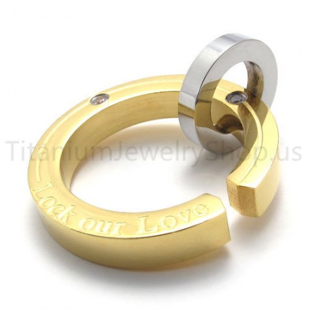 2012 New Fracture Ring Golden Titanium Pendant 20248