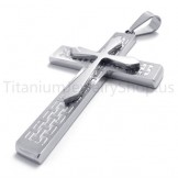 2012 New Two Layers Silvery Cross Titanium Pendant 20151
