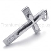 2012 New Two Layers Silvery Cross Titanium Pendant 20151