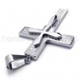 2012 New Two Layers Silvery Cross Titanium Pendant 20151