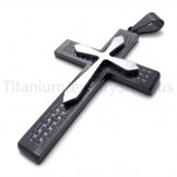 2012 New Two Layers Black Cross Titanium Pendant 20153