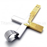 2012 New Duotone Torn Edges Cross Titanium Pendant 20156