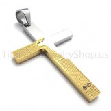 2012 New Duotone Torn Edges Cross Titanium Pendant 20156