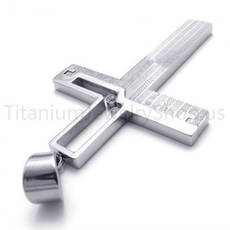 2012 New Silvery Hollowed Cross Titanium Pendant 20157