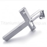 2012 New Silvery Hollowed Cross Titanium Pendant 20157