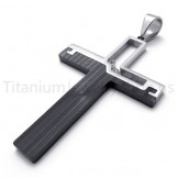 2012 New Black Hollowed Cross Titanium Pendant 20158