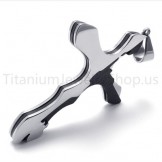 2012 New Duotone Carving Letters Cross Titanium Pendant 20161