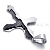 2012 New Duotone Carving Letters Cross Titanium Pendant 20161
