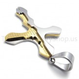 2012 New Golden Carving Letters Cross Titanium Pendant 20162