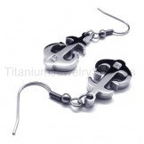 Silver Titanium Anchor Earrings 17473
