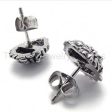 With Red-eyes Lion Retro Titanium Earrings 20344