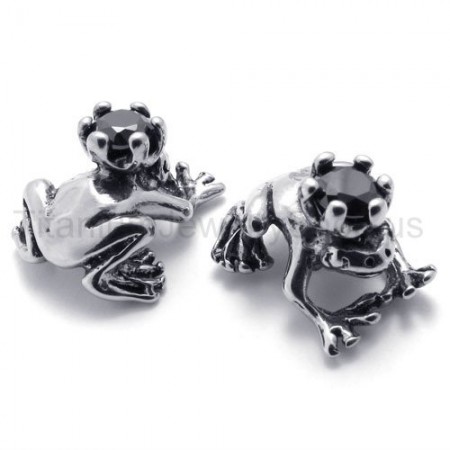 Frog Prince Retro Titanium Earrings 20346