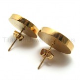 Engraved Gold Titanium Earrings 18566