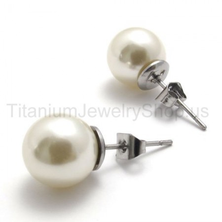 Opalescent Bead Titanium Earrings 20082