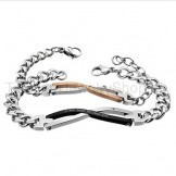 "I was born to love you" Titanium Lovers Bracelets