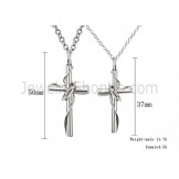 Titanium Rose Gold and Black Cross Lovers Pendants with Free Chains C521