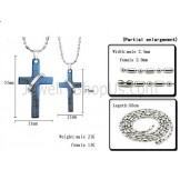 Titanium Blue Cross Bible Lovers Pendants with Free Chains C287
