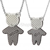 Titanium Bear "Eternal & Love" Lovers Pendants with Free Chains C446