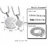 Titanium Silver Clover Lovers Pendants with Rhinestones and Free Chains C599