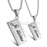 Titanium Silver Lovers Pendants with Free Chains C624