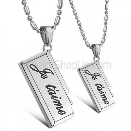 Titanium Silver Lovers Pendants with Free Chains C624