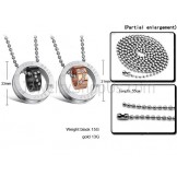 Titanium Rose Gold and Black Rings "Keep Me In Your Heart" Lovers Pendants with Rhinestone and Free Chains C673