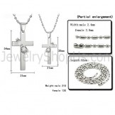 Titanium Silver Cross Pendants with Free Chains 136