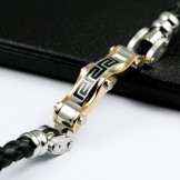 Wall Chart titanium leather bracelet