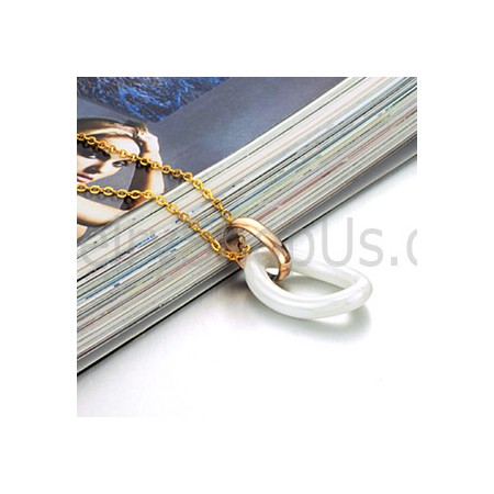 Ceramic Titanium women's Pendant with Gold Chain C736