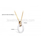 Ceramic Titanium women's Pendant with Gold Chain C736