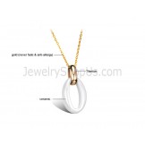 Titanium "0" Ceramic women's Pendant with Gold Chain C717