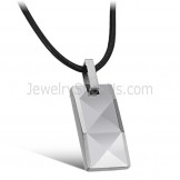 Tungsten Silver Intricate Multifaceted Design Pendant C630