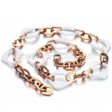 Ceramic Rose Gold Titanium Necklace C749