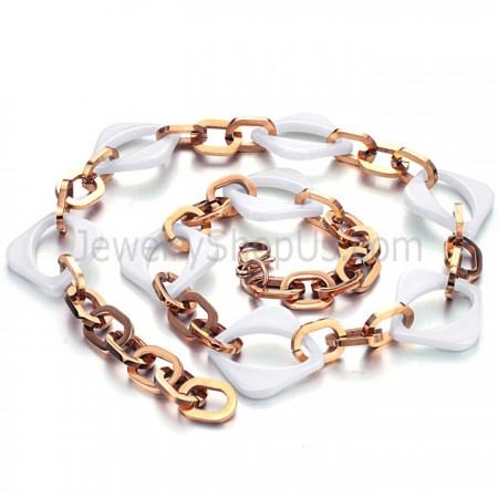 Ceramic Rose Gold Titanium Necklace C749