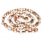 Ceramic Circle and Rose Gold Titanium Necklace C745