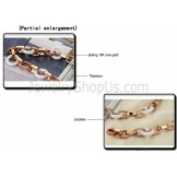 Ceramic Circle and Rose Gold Titanium Necklace C745