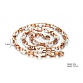 Ceramic Circle and Rose Gold Titanium Necklace C745