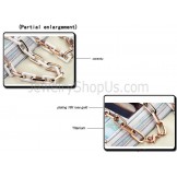 Rose Gold Titanium and Rectangle Ceramic Necklace C742