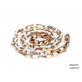 Rose Gold Titanium and Rectangle Ceramic Necklace C742