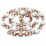 Rose Gold Titanium Ceramic Necklace C741