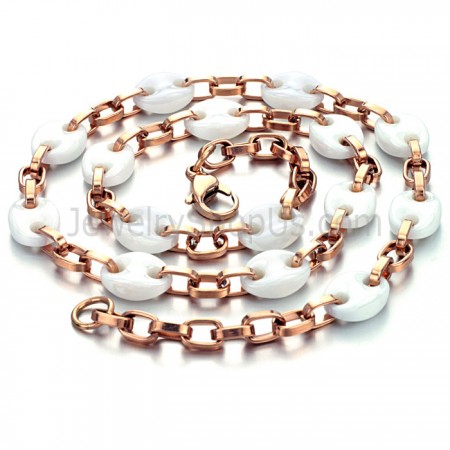 Rose Gold Titanium Ceramic Necklace C741