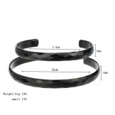 Black Tungsten High Polish Couple Bangles C896