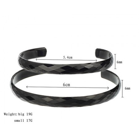 Black Tungsten High Polish Couple Bangles C896