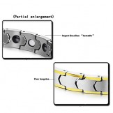 Tungsten Silver Wheat Link Bracelet with Plating 18K Gold C933