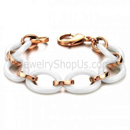 Ceramic and Titanium Rose Gold Bracelet C433