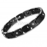 Anti-fatigue Black Ceramic Bracelet with Rhinestones C415