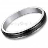 Blcak Ceramic Nested Silver Titanium Bangle 420