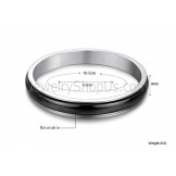 Blcak Ceramic Nested Silver Titanium Bangle 420