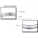 White Ceramic Nested Silver Titanium Bangle 435