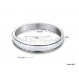 White Ceramic Nested Silver Titanium Bangle 435